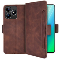 Flip case for Realme C53 4G, Card Slot, brown