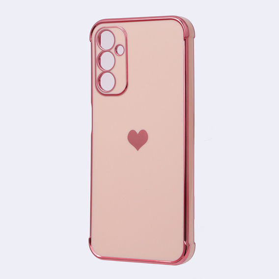 Case for Samsung Galaxy A14 4G/5G, Electro heart, pink rose gold