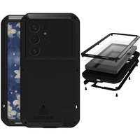 Love Mei Case for Samsung Galaxy S25 Ultra, armored with glass, black