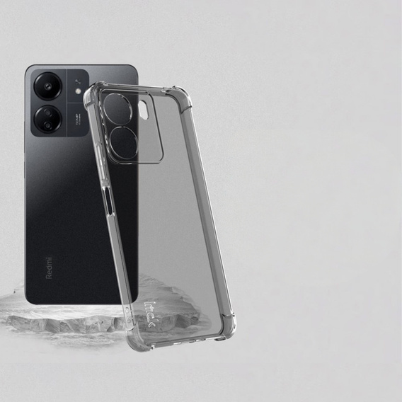 IMAK case for Xiaomi Redmi 13C / Poco C65, Dropproof, transparent / black