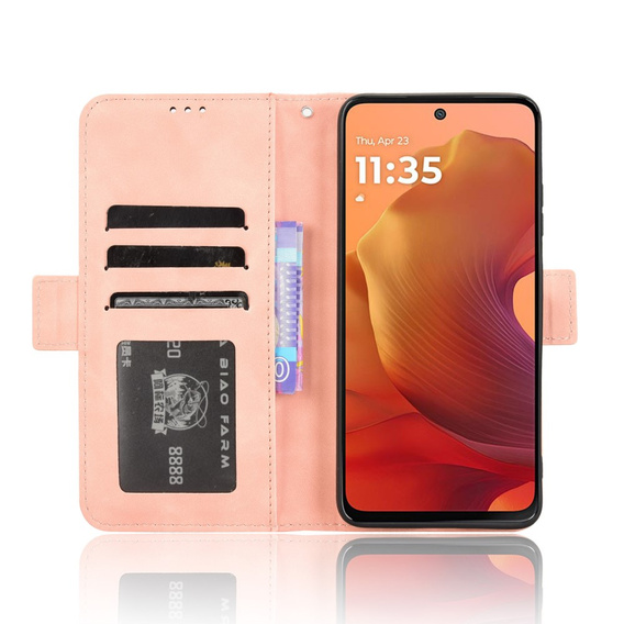 Flip case for Motorola Moto G15 / Motorola Moto G15 Power, Card Slot, pink