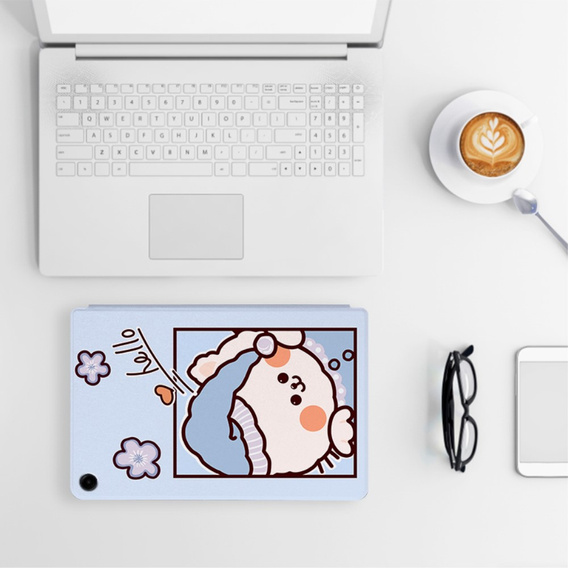 Flap case for Samsung Galaxy Tab A9+, blue cat