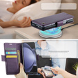 CASEME flip case for Samsung Galaxy Z Fold6 5G, Litchi Wallet, purple