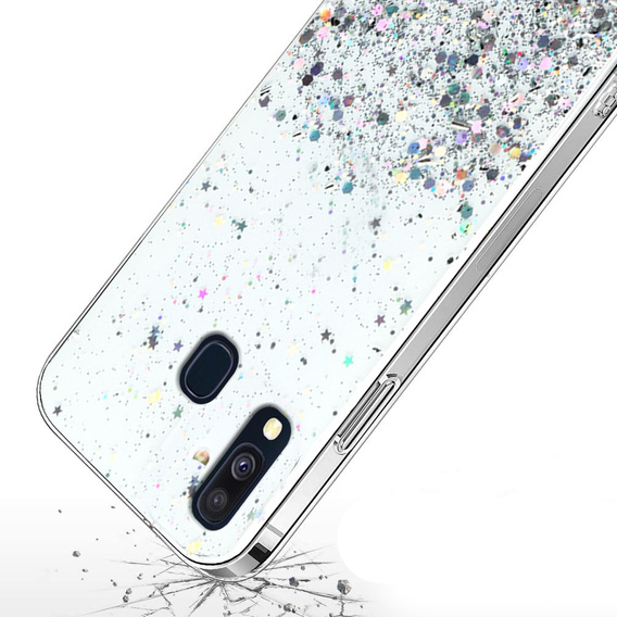 Case for Samsung Galaxy A40, Glittery, transparent