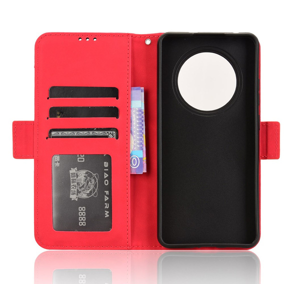 Flip case for Oppo Reno 12FS / 12F, Card Slot, red