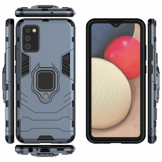 Case for Samsung Galaxy A02S, Kickstand Ring, blue