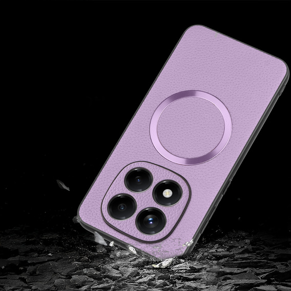 Case for Xiaomi Redmi Note 14 Pro 5G, Leather Hybrid MagSafe, purple