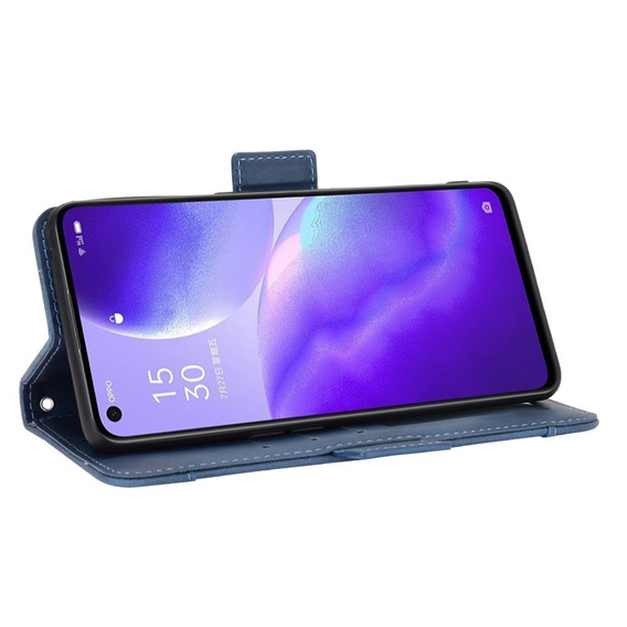 Flip case for Oppo Reno 5 5G, Card Slot, blue