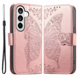 Butterfly flip case for Samsung Galaxy A37 5G, rose gold