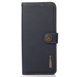 KHAZNEH RFID case for Samsung Galaxy A35 5G, Litchi Texture, blue