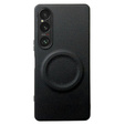 Case for Sony Xperia 1 VI, Leather Hybrid MagSafe, black