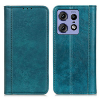Flip case for Motorola Edge 50 Pro, Split Leather, green