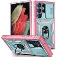 Case for Samsung Galaxy S23 Ultra, CamShield Slide, green / pink