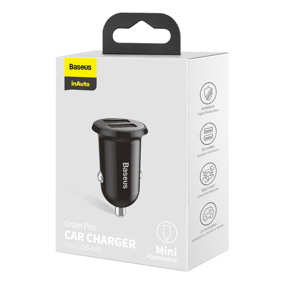 Baseus Grain Pro 2x USB 4.8A car charger for USB-powered devices – universal