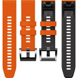 Silicone Strap for Garmin Fenix 7 / Forerunner 965 / 955 / 945 / 935, Orange / Black