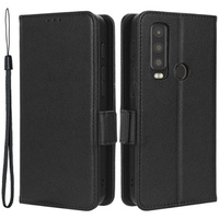 Flip case for Cat S75 5G, Wallet Litchi Magnet, black