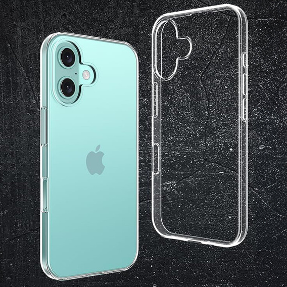 Case for iPhone 16, ERBORD Slim, transparent + 9H glass