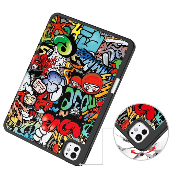 Case for iPad Pro 11 2024, Smartcase, graffiti