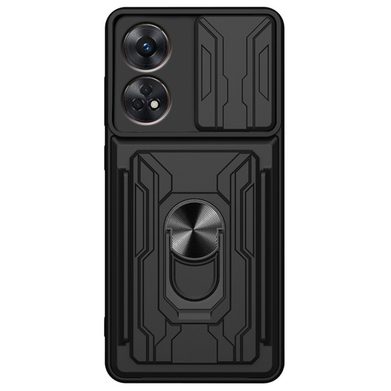 Armored case for Oppo A98 5G, Camera Slide Card Slot, black