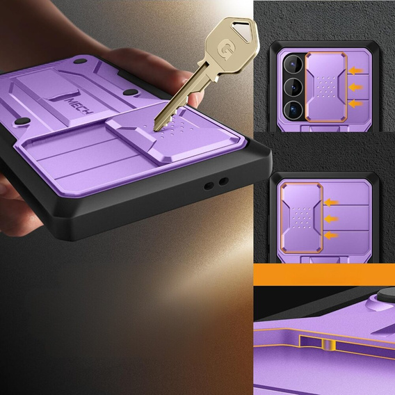 Case for Samsung Galaxy S24 Ultra, Tongate MECH with belt clip, purple