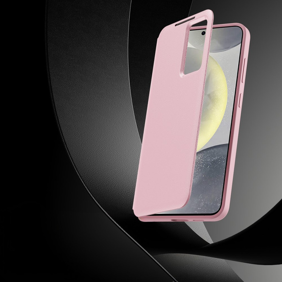 Flip case for Samsung Galaxy S25+ Plus, Smart View Wallet, pink