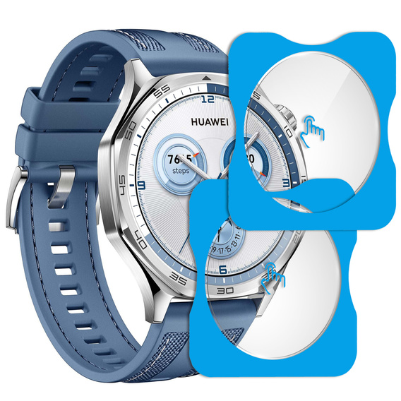 2x ERBORD Tempered Glass for Huawei Watch GT 5 41mm, with mounting frame