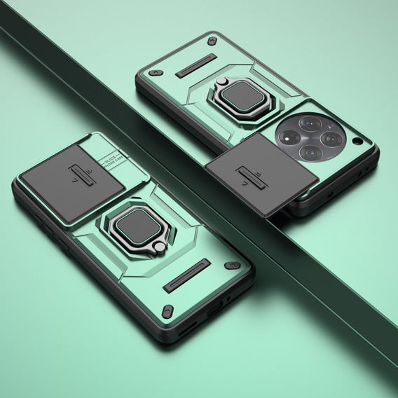 Case for OnePlus 12 5G, KickStand Camera Lens, green