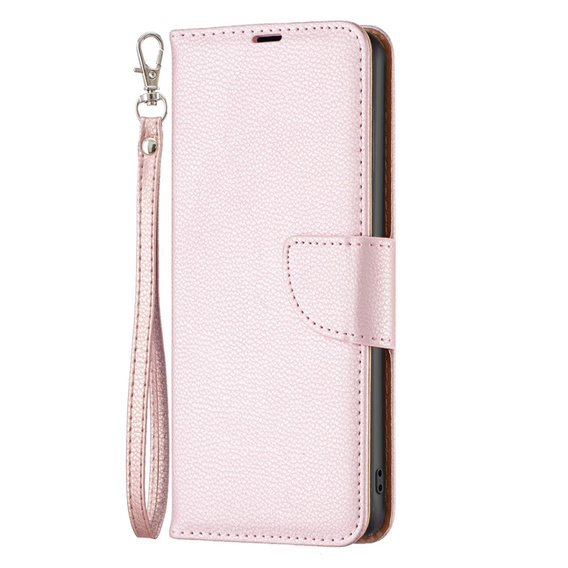 Flip case for Samsung Galaxy A34 5G, Wallet Litchi Magnet, pink rose gold