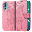 Flip case for Motorola Moto G52 / G82 5G, Butterfly, pink