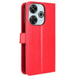 Flip case for Xiaomi Redmi 13, Crazy Horse Wallet, red
