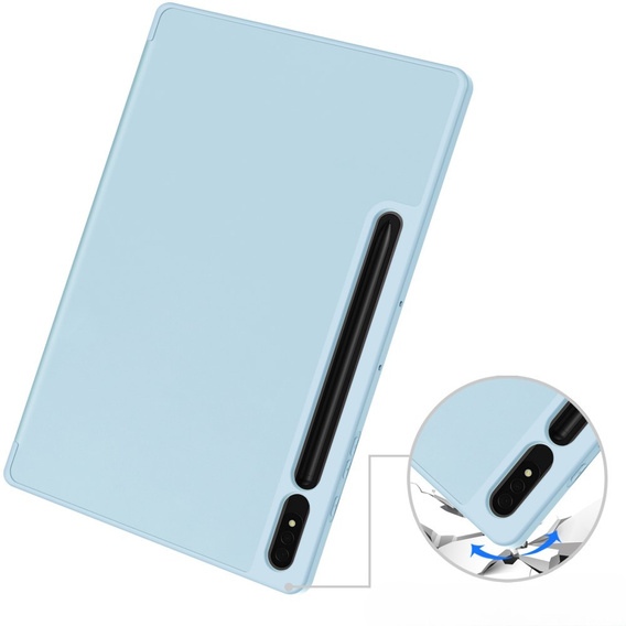 Case for Samsung Galaxy Tab S10+ Plus, Smartcase with stylus space, blue