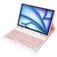Case + keyboard Apple iPad Air 11" 6 gen. 2024, Leather Pen Slot, pink rose gold
