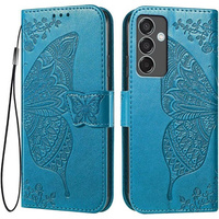 Flip case for Samsung Galaxy S24 FE, Butterfly, blue