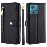 Flip case for Motorola Edge 40 Neo, Wallet Zipper Pocket, black