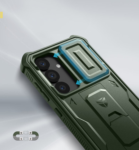 Armored case for Samsung Galaxy S25, Dexnor Full Body (Two Frames), green