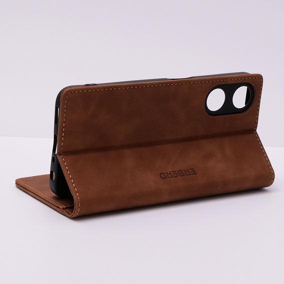 Case for Oppo A78 5G, ERBORD Vintage, wallet with flap, brown