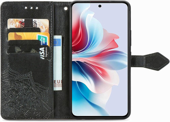 Flip case for Oppo Reno 11F 5G, Mandala, black