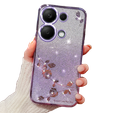 Case for Xiaomi Redmi Note 13 Pro 4G / Xiaomi Redmi Note 14S / Xiaomi Poco M6 Pro 4G, Glitter Flower, purple