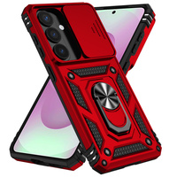 Armoured case with stand and lens cover for Samsung Galaxy S26, red