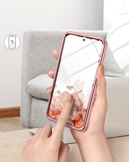 Case for Samsung Galaxy S22, Suritch Full Body Marble, pink