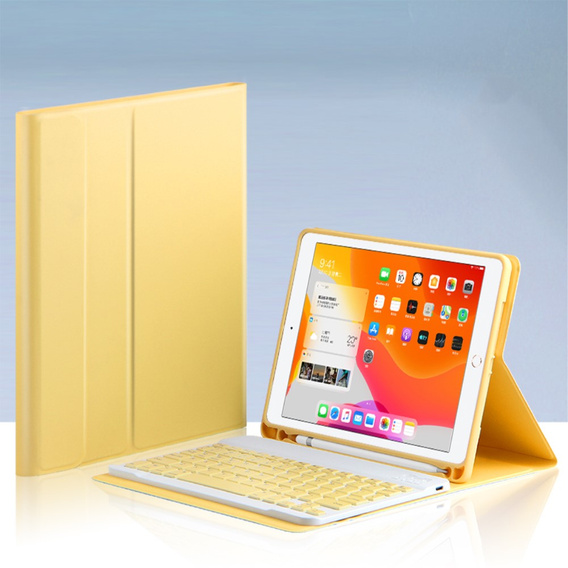 Case + keyboard iPad 10.2 2019 / 2020 / 2021, yellow