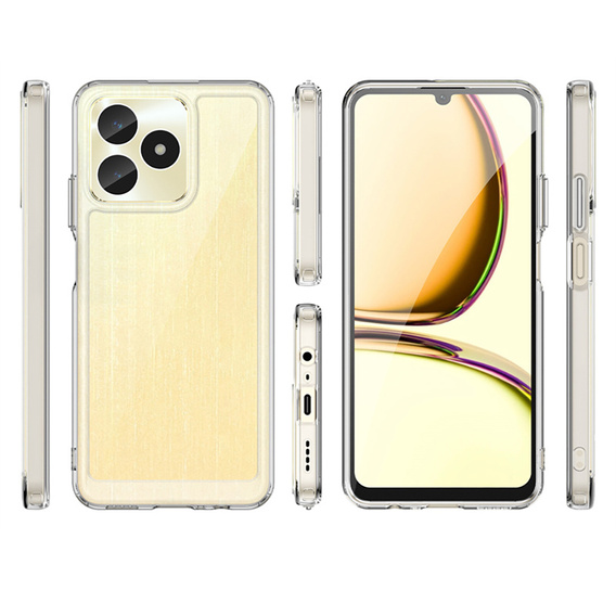 Case for Realme C51, Fusion Hybrid, transparent