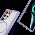 Case with frame for Samsung Galaxy S24 Ultra, for MagSafe, transparent / purple