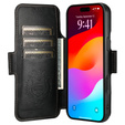 2-in-1 flip case for iPhone 17 Pro, SUTENI, for MagSafe, black