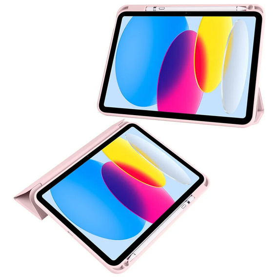 Case for iPad 10.9 2022 10 Gen, Smartcase Hybrid, with stylus space, pink