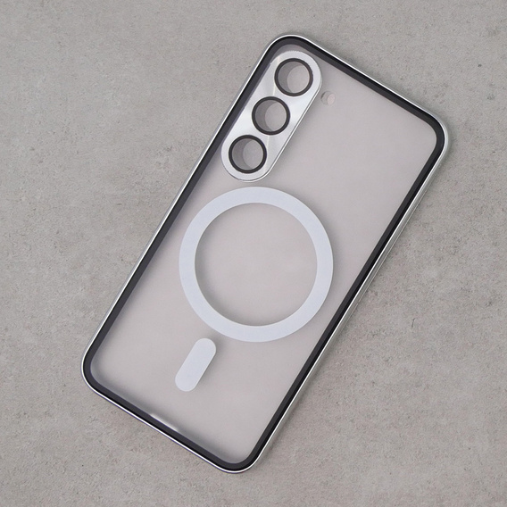 Magnetic Dual Glass MagSafe case for Samsung Galaxy S23, silver
