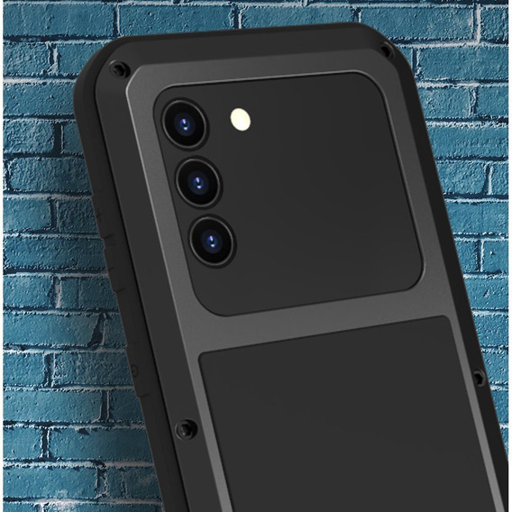 Love Mei Case for Samsung Galaxy S21, armored with glass, black