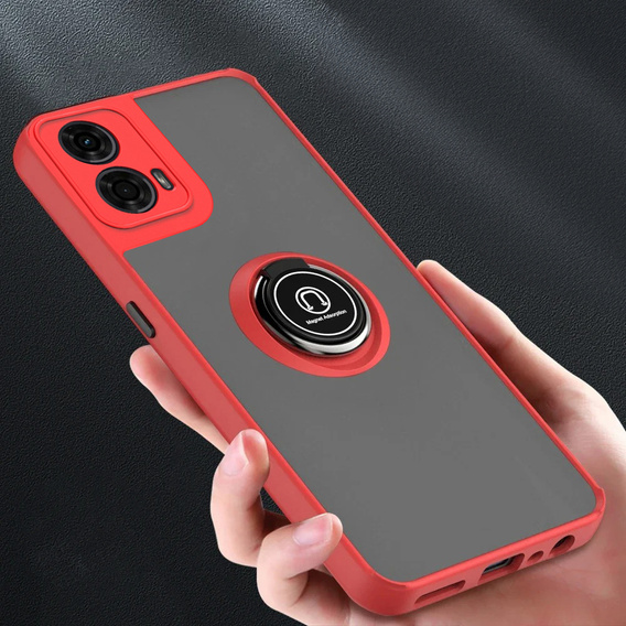 Case for Motorola Moto G24 / G24 Power / G04, Frosted Ring, red