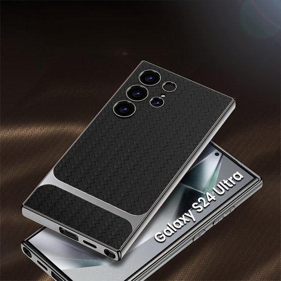 Case for Samsung Galaxy S24 Ultra, GKK Woven Leather, black