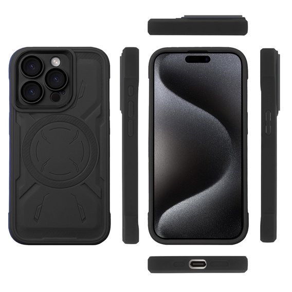 Case for iPhone 15 Pro Max, ERBORD Armor Mag, black